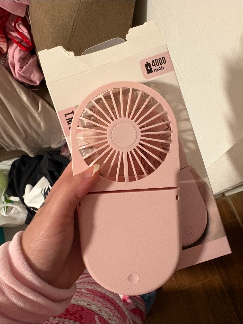 Portable Pink Rechargeable Handheld Fan